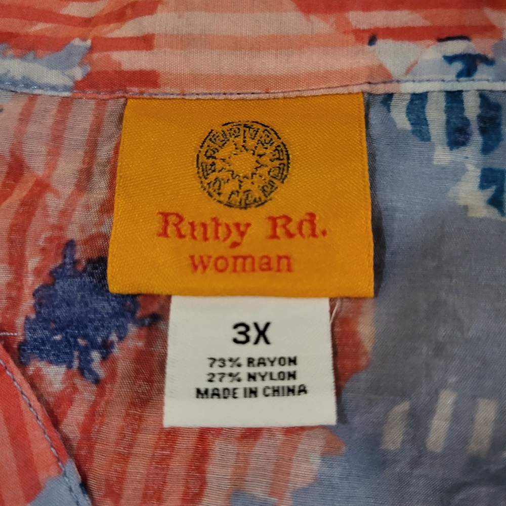 Ruby Rd. Floral Buttons Down Top Blouse - Picture 10 of 10